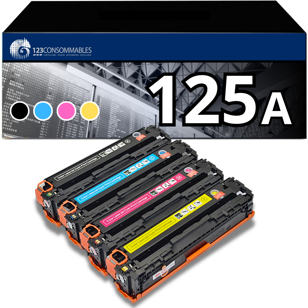 Pack de 4 toners compatible HP 125A (BK+C+M+Y)