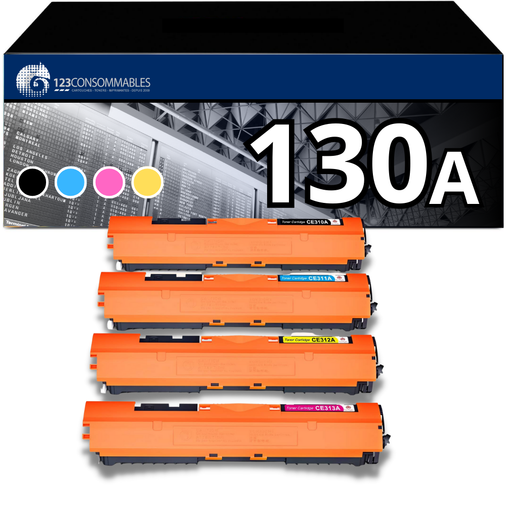 Pack 4 toners compatibles HP 130A