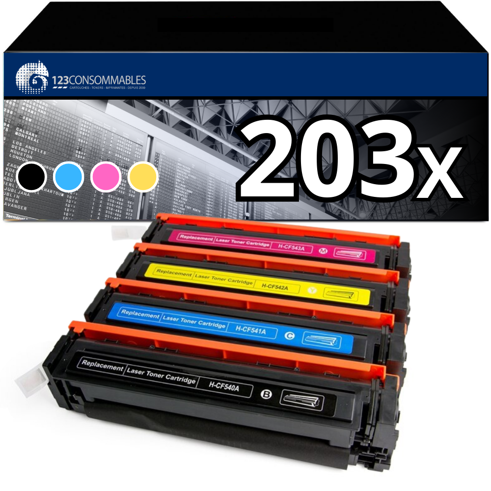 Pack 4 Toners compatibles HP 203X