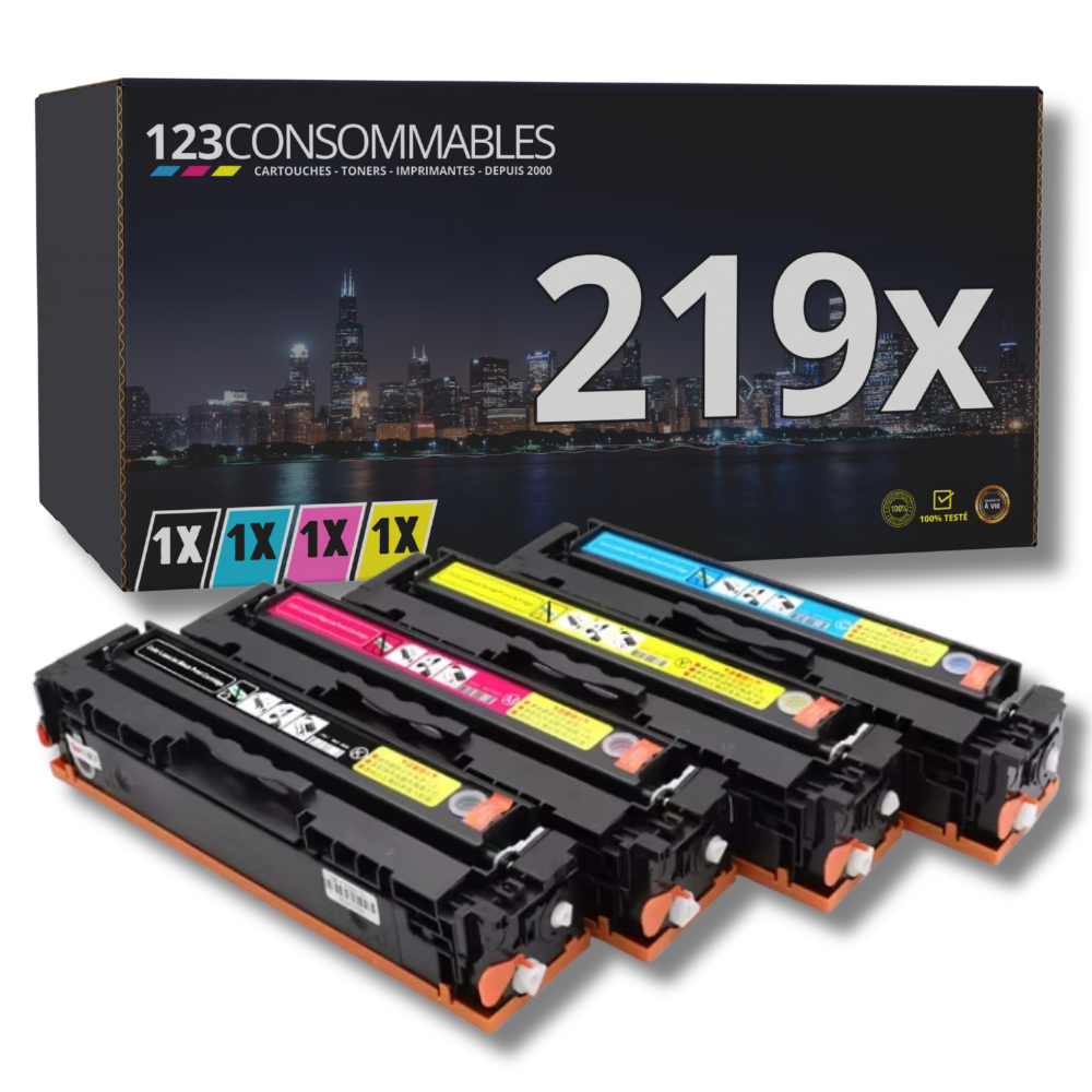 Pack 4 Toners compatible HP 219X/219A, 4 couleurs