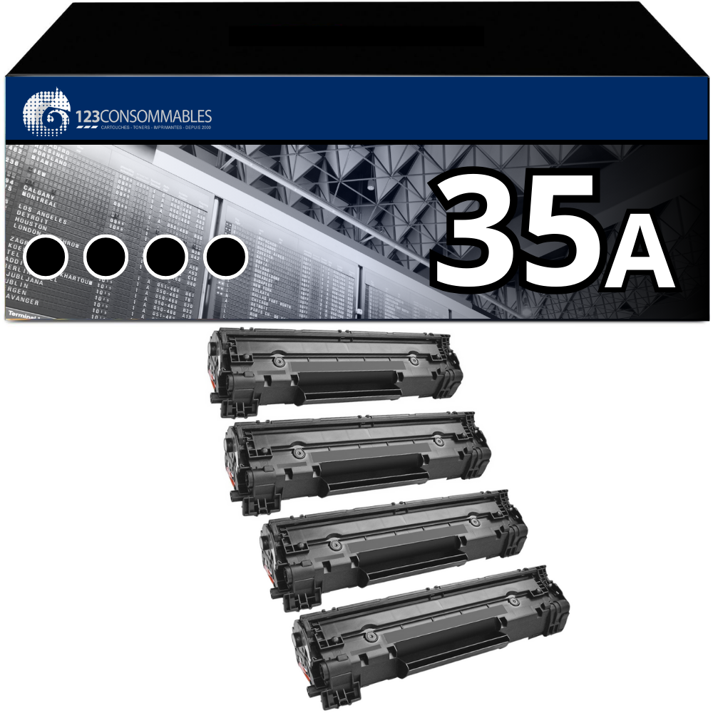 Pack 4 Toners compatible HP 35A noir
