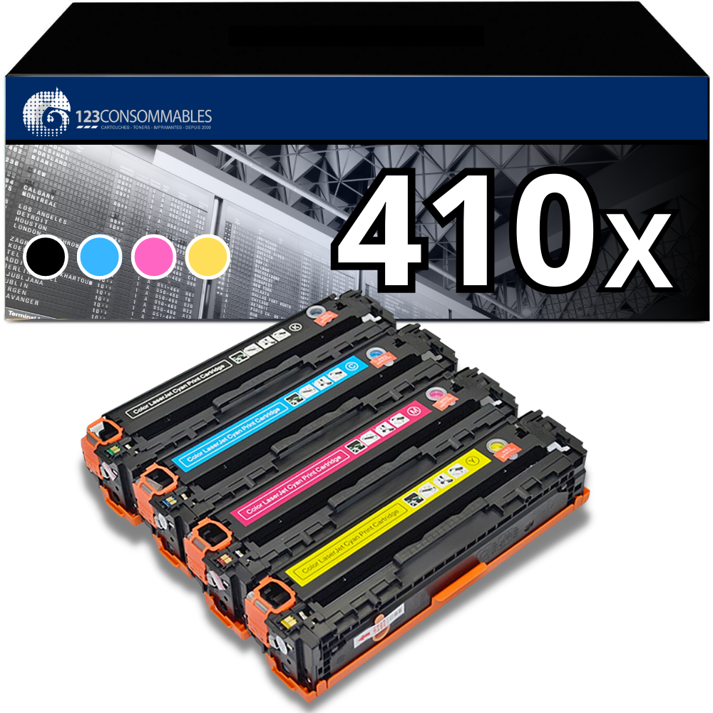 Pack 4 Toners compatible avec HP 410X