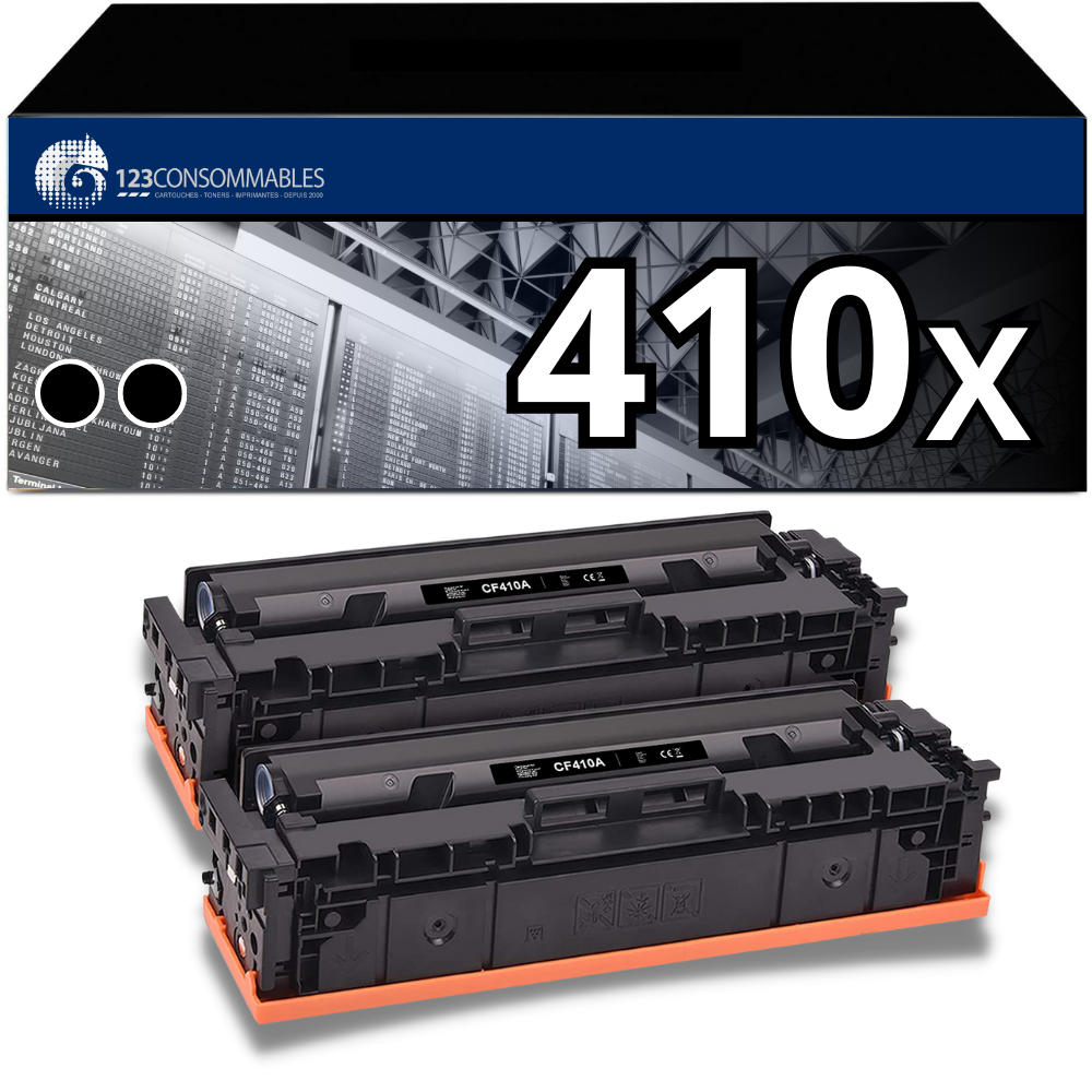 Pack 2 Toners compatible avec HP 410X noir