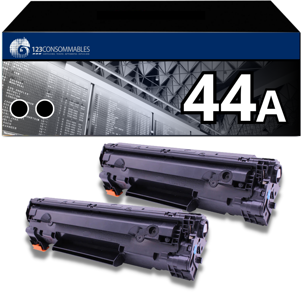 Pack 2 Toners compatible avec HP 44A noir