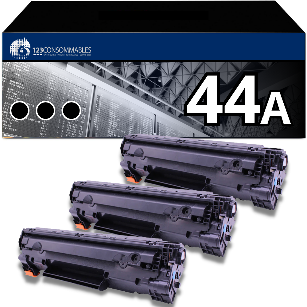 Pack 3 Toners compatible avec HP 44A noir