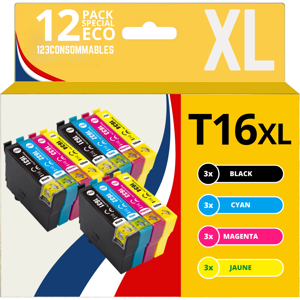 Pack 12 cartouches compatibles EPSON T16XL