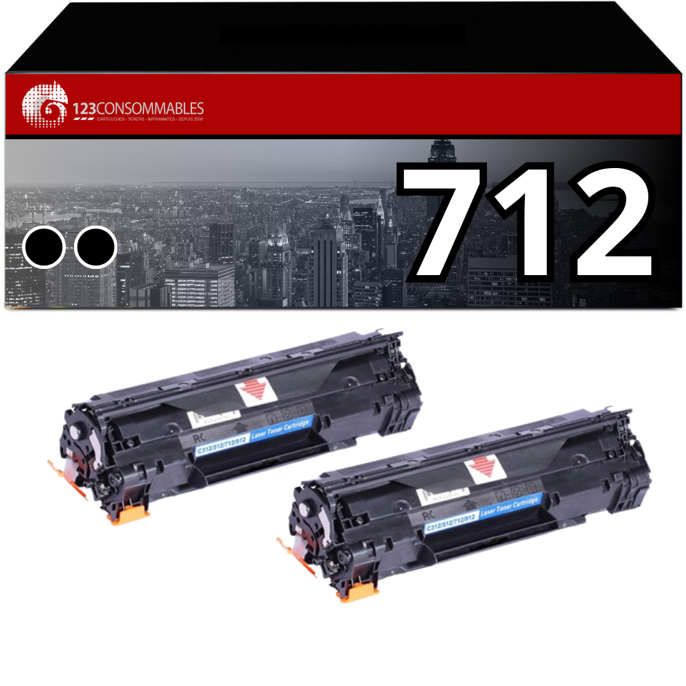 Pack 2 Toners compatible CANON 712 noir