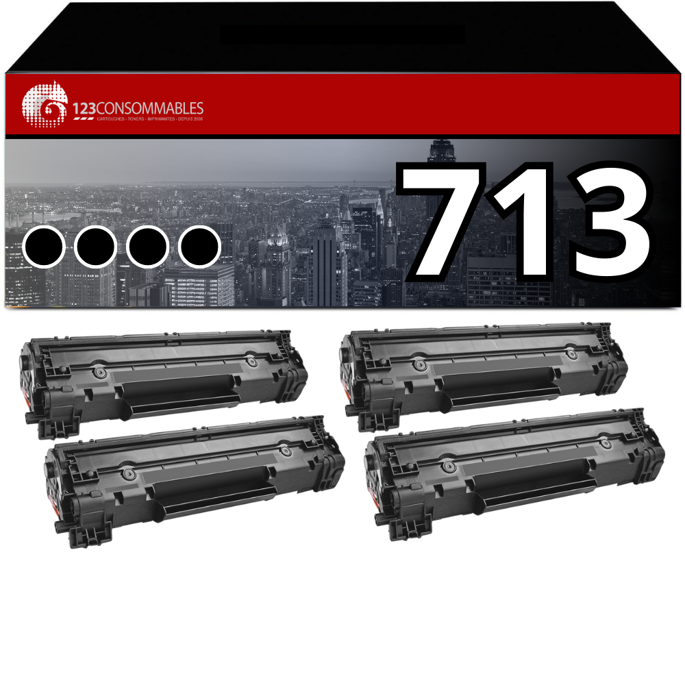 Pack 4 Toners compatible CANON 713 noir