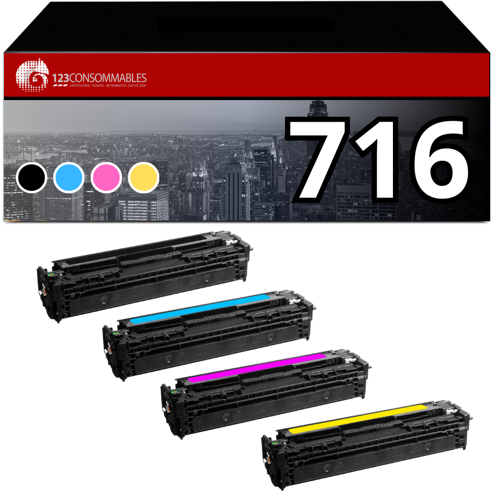 Pack de 4 toners compatible CANON 716 (BK+C+M+Y)