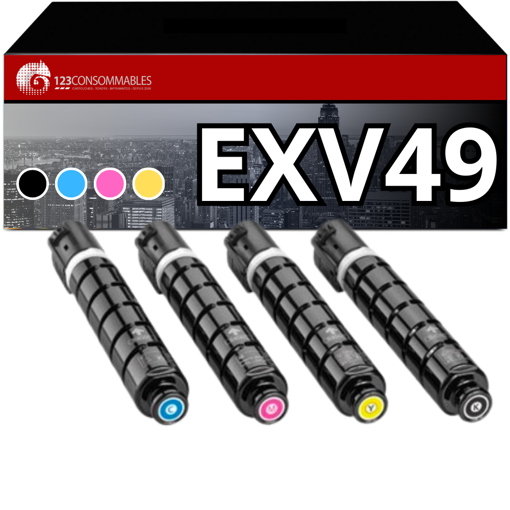 Pack Toner compatible Canon CEXV49 4 couleurs