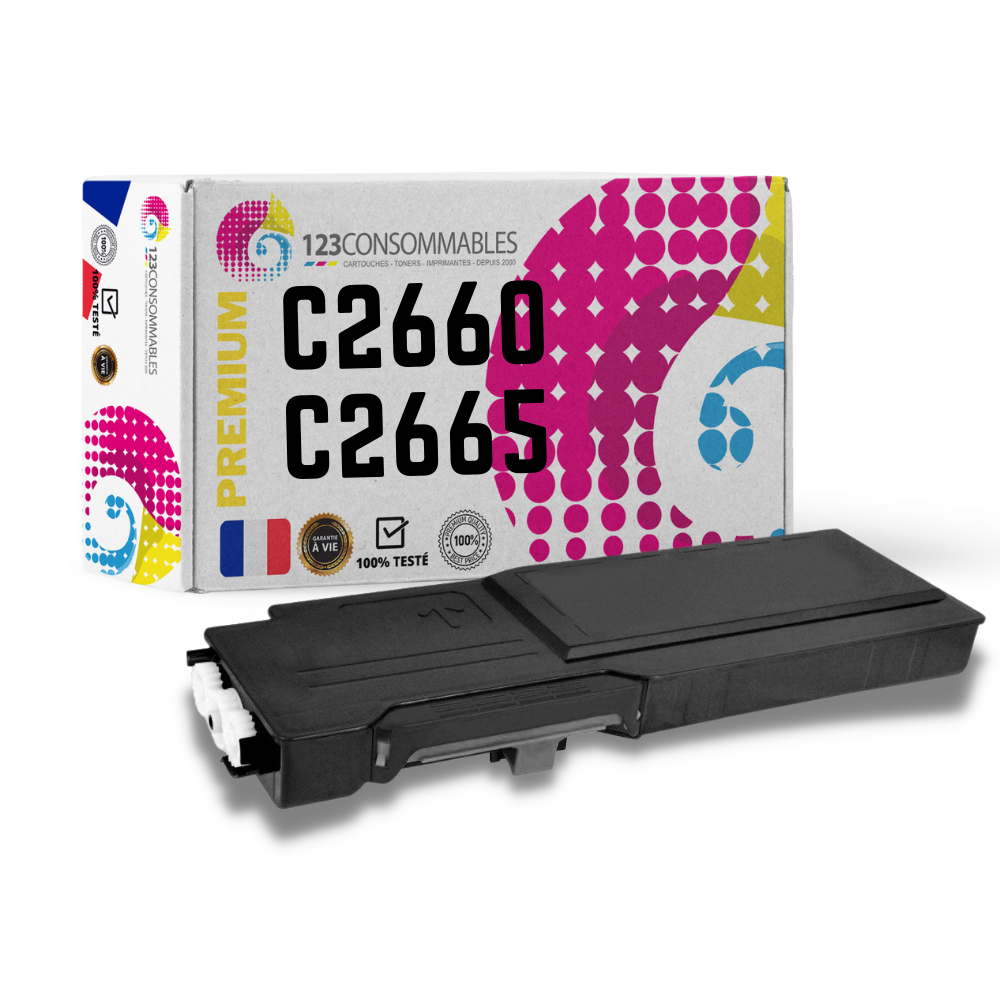 Toner compatible Dell C2660DN/C2665DNF noir - remplace 593-BBBU