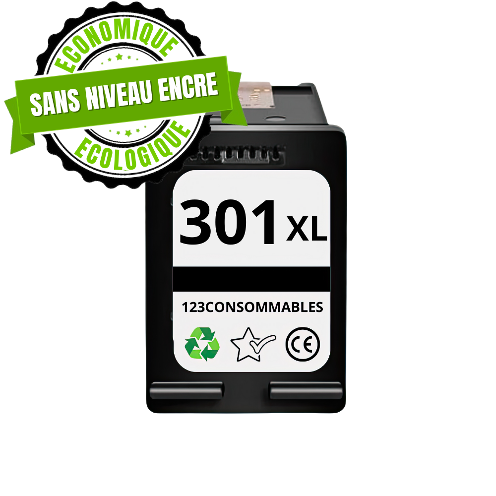 Cartouche compatible HP 301XL noir sans niveau d'encre