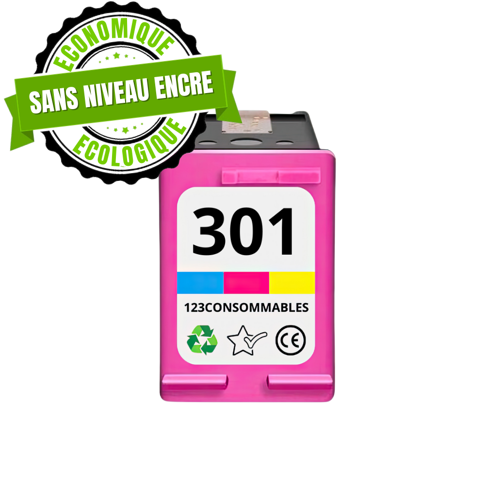 Cartouche compatible HP 301 CL couleur - SANS NIVEAU ENCRE