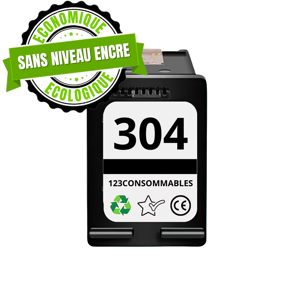 Cartouche compatible HP 304 BK noir sans niveau d'encre