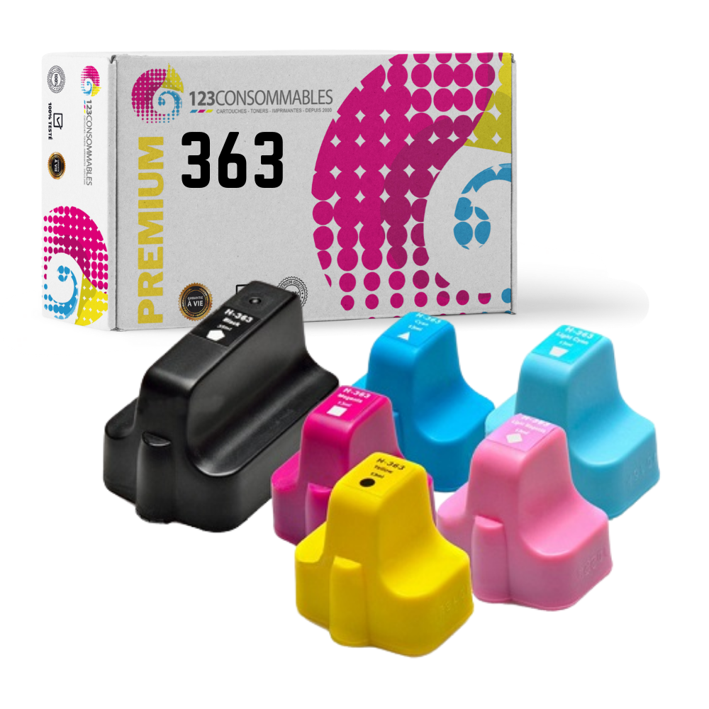 Pack 6 cartouches compatible avec HP 363