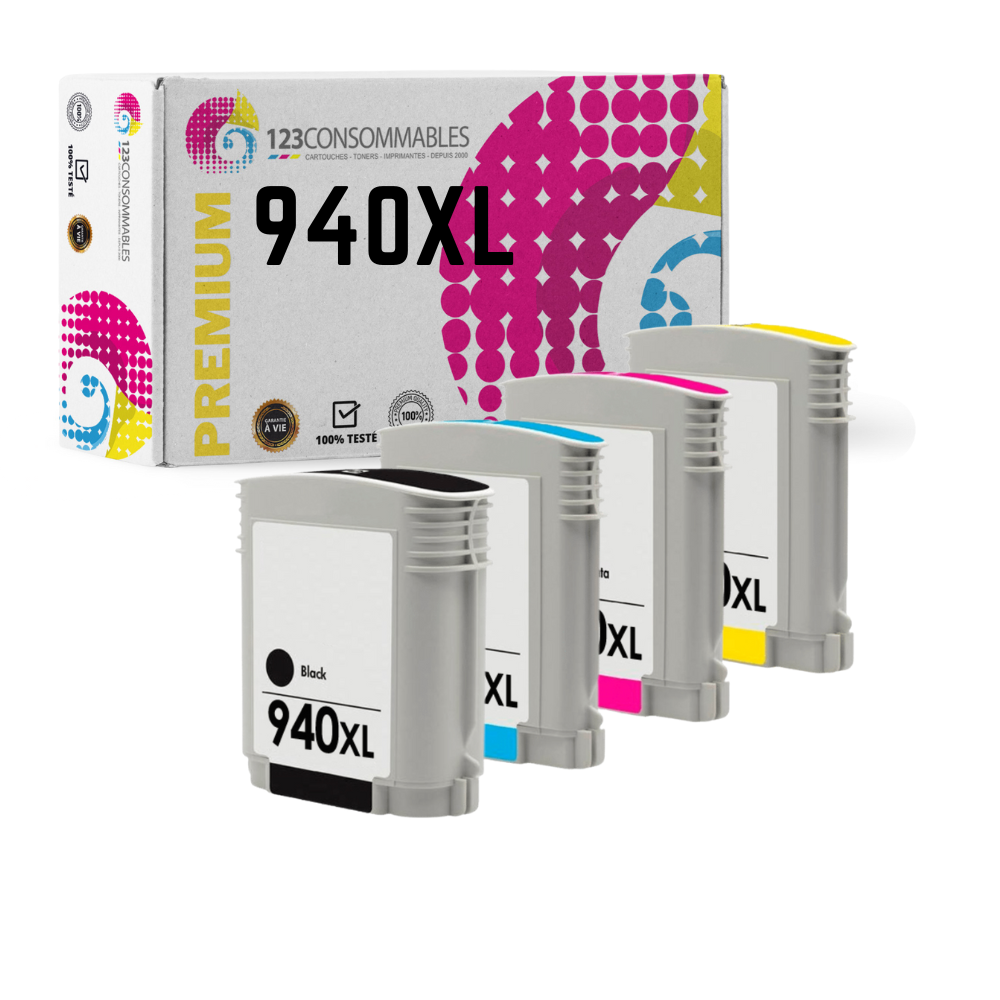 Pack compatible avec HP 940XL, 4 cartouches