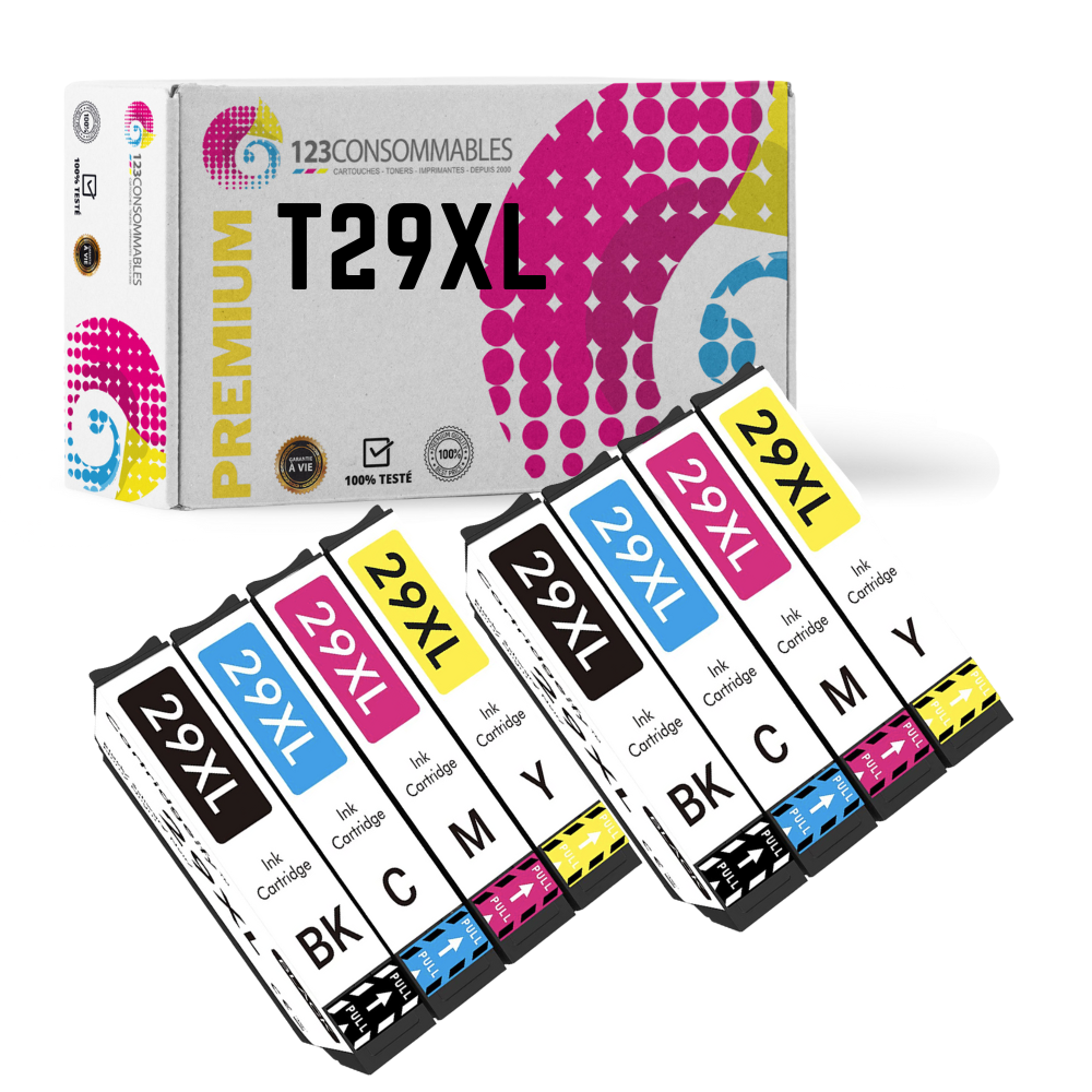 Pack compatible EPSON T29XL, 8 cartouches