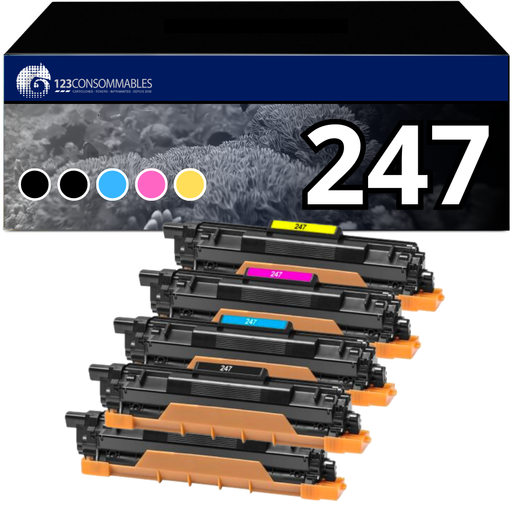 MyPack 5 toners compatibles BROTHER TN-247XL