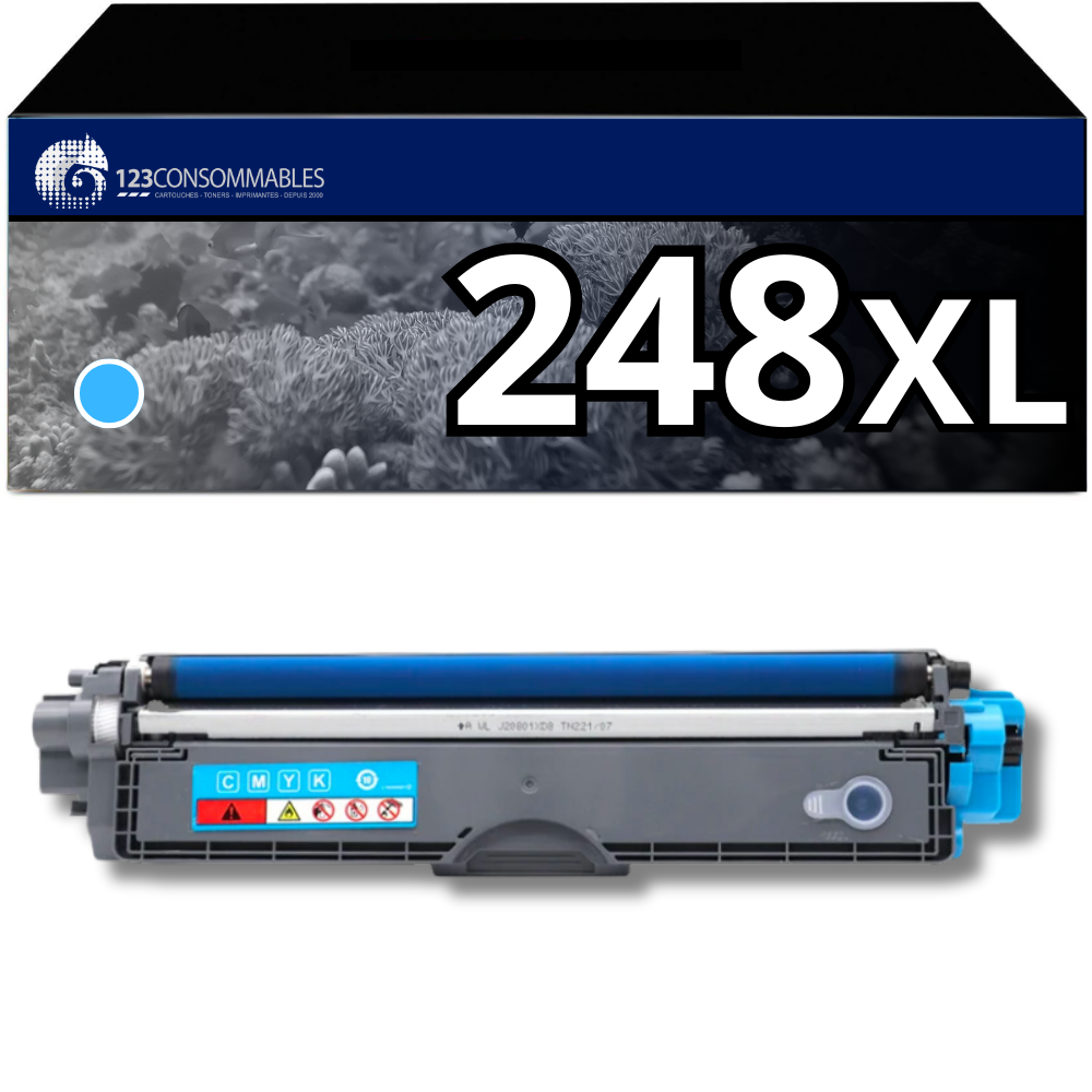 Toner compatible avec Brother TN248XLC cyan