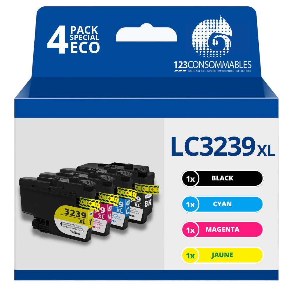 Pack compatible avec BROTHER LC-3239XL 4 cartouches
