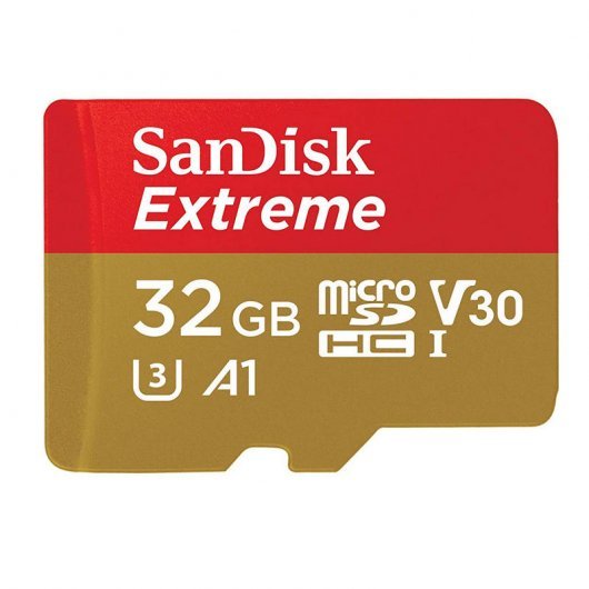 Carte Sandisk Extreme Micro SDHC 32Go UHS-I U3 A1 Classe 10 100Mo/s + Adaptateur SD