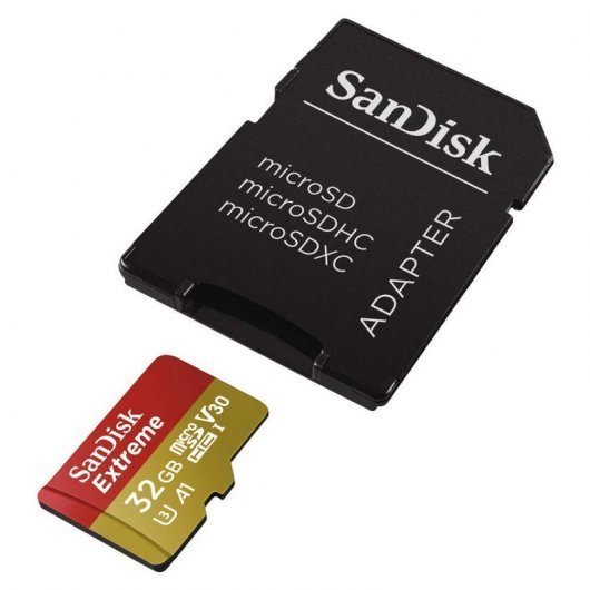 Carte Sandisk Extreme Micro SDHC 32Go UHS-I U3 A1 Classe 10 100Mo/s + Adaptateur SD
