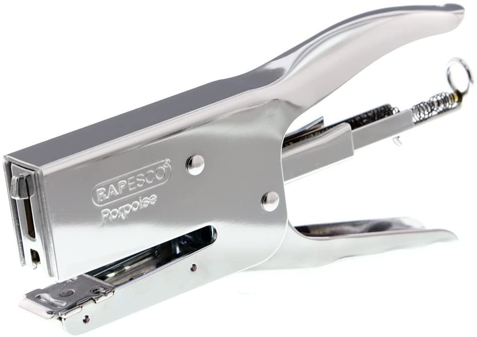 Rapesco Porpoise Metal Plier Agrafeuse - Jusqu'à 20 Feuilles - Agrafes 26/6-8mm, 24/6-8mm - Agrafage Fermé