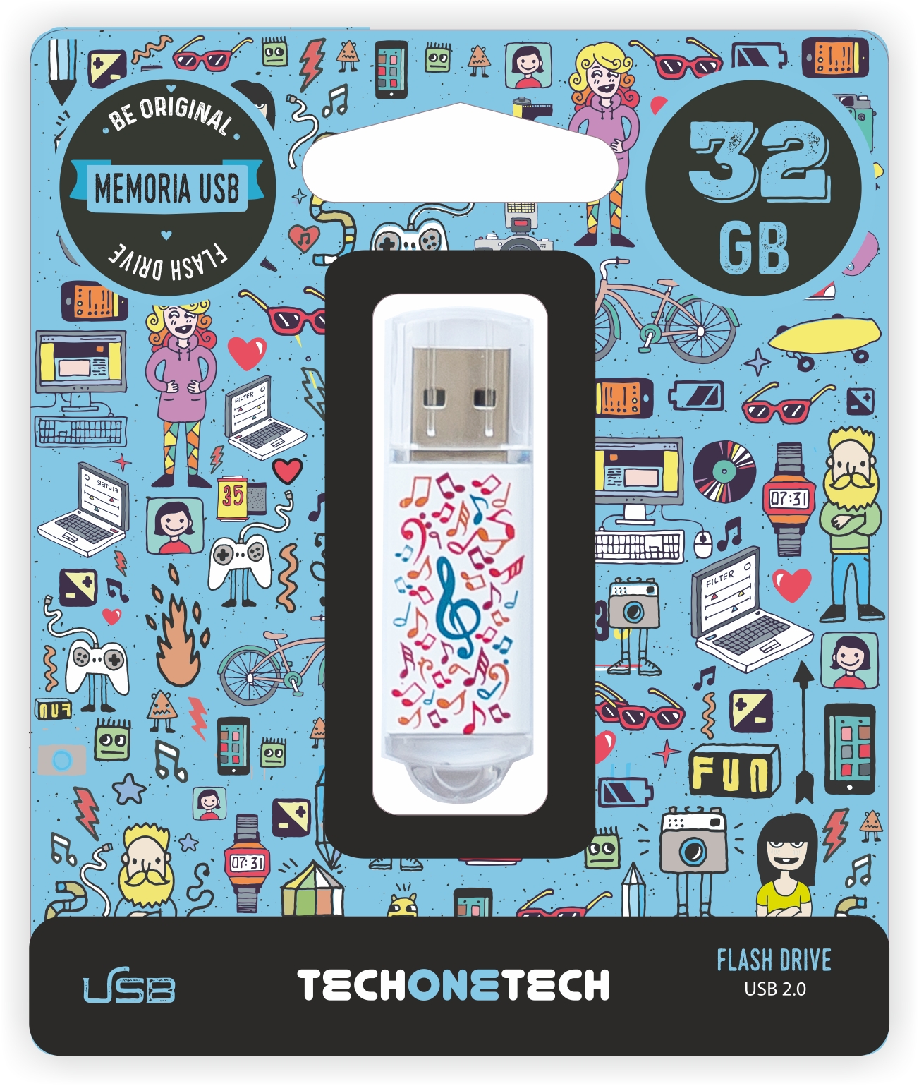 Clé USB TechOneTech Music Dream USB 2.0 32 Go