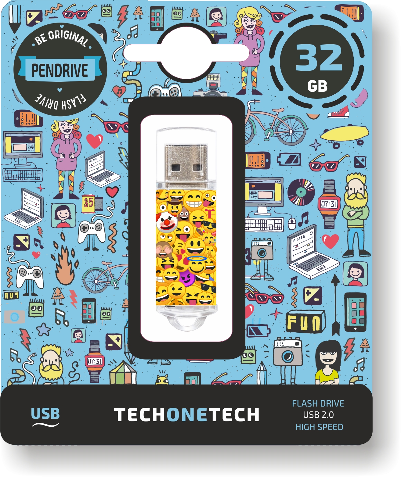 Clé USB TechOneTech Emojis USB 2.0 32 Go