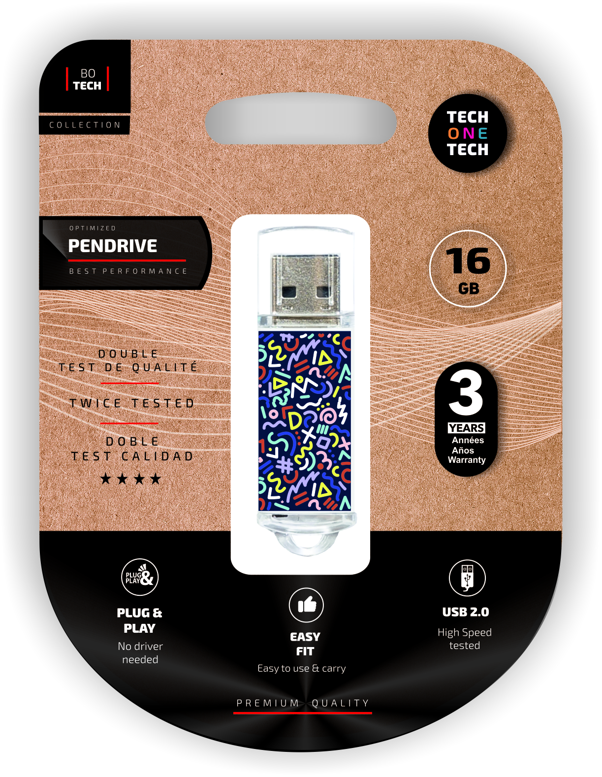 Clé USB TechOneTech Kaotic Dark USB 2.0 16 Go