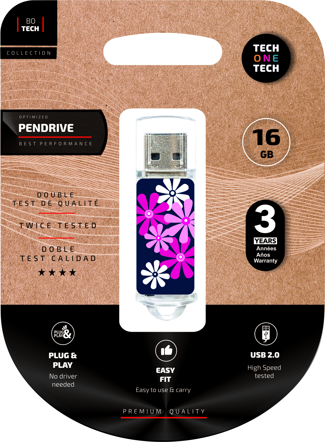 Clé USB TechOneTech Flower Power USB 2.0 16 Go