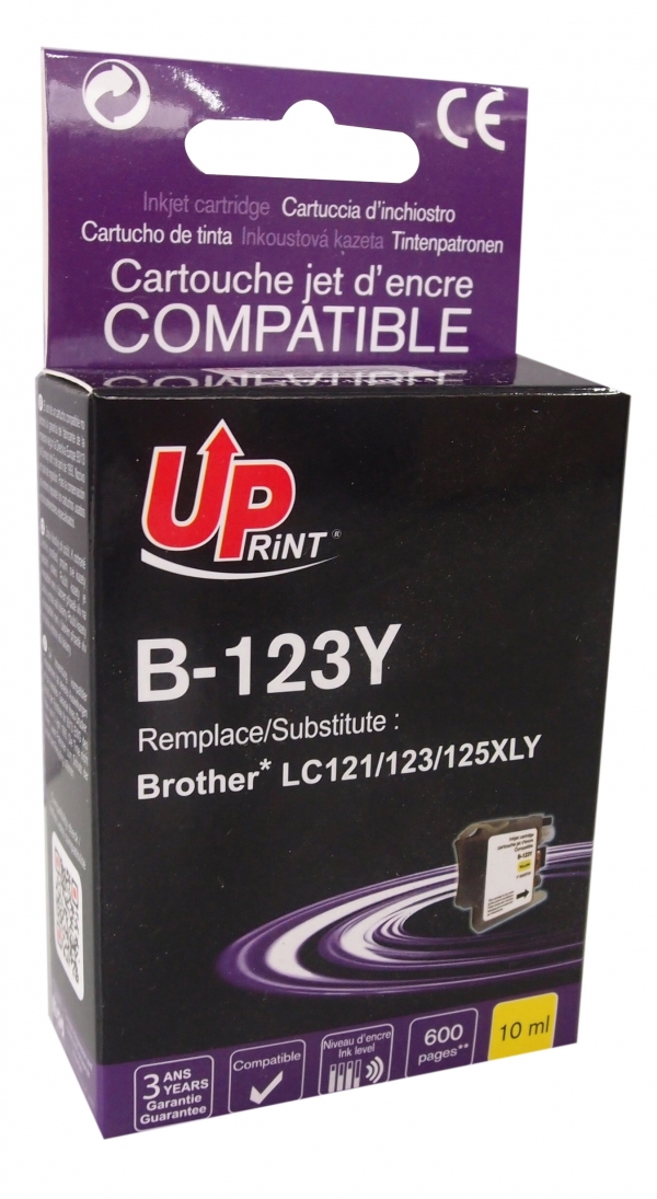 Cartouche encre UPrint compatible BROTHER LC-123 jaune