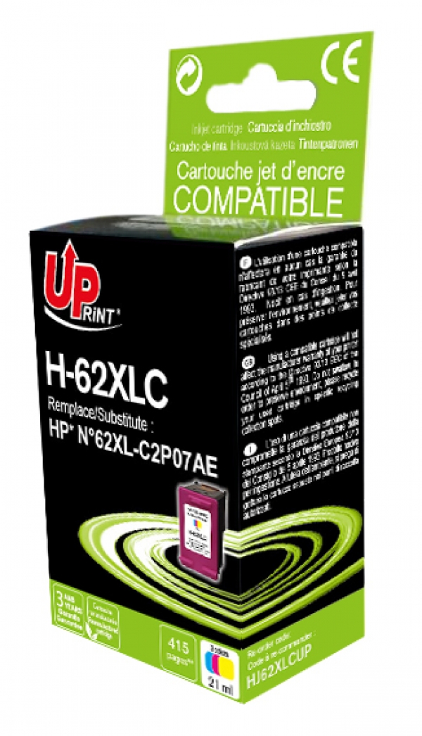 ✓ Cartouche encre UPrint compatible HP 62XL couleur couleur couleur en  stock - 123CONSOMMABLES
