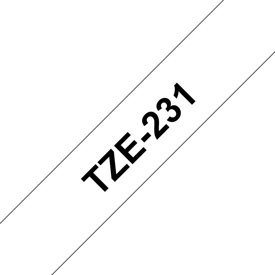 Pack de 5 Rubans adhésifs compatible avec Brother TZe-231- Texte noir sur fond blanc - Largeur 12 mm x 8 mètres