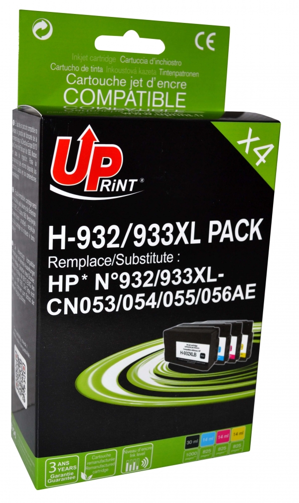 Pack UPrint compatible HP 932XL & 933XL, 4 cartouches