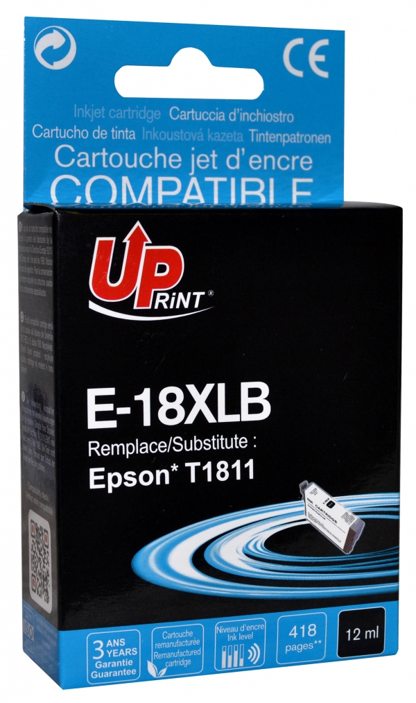 Cartouche encre UPrint compatible EPSON T18XL noir