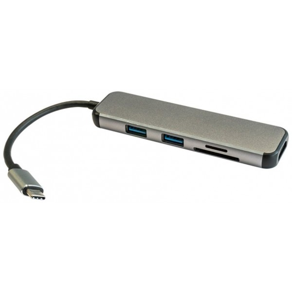3GO HUB2UCRH Hub USB-C 3.0 2 Ports USB-A + Lecteur de Carte + HDMI