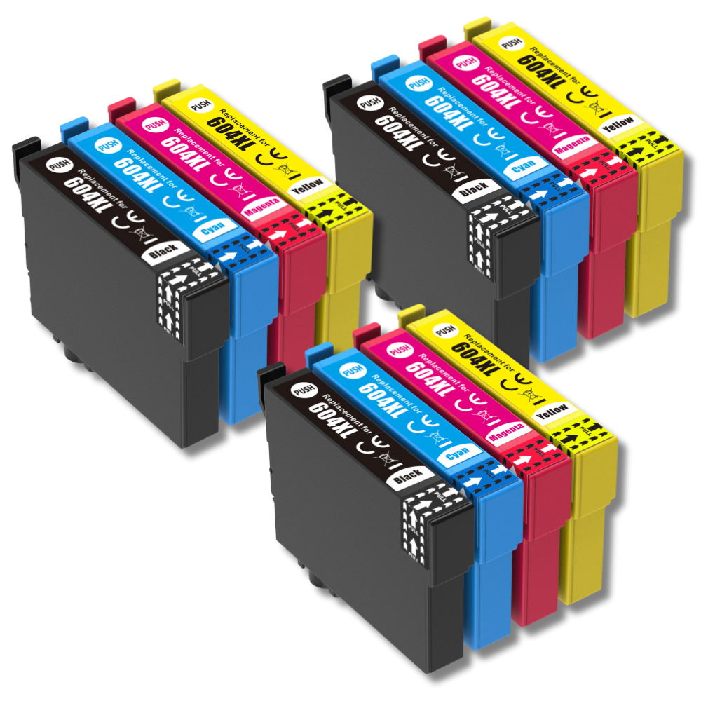 Pack 123CONSOMMABLES compatible EPSON 604 XL, 12 cartouches