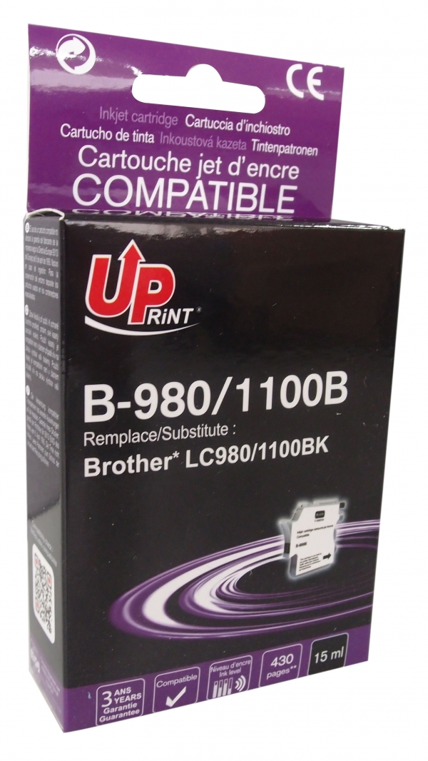 Cartouche encre UPrint compatible BROTHER LC-980/LC-1100BK noir