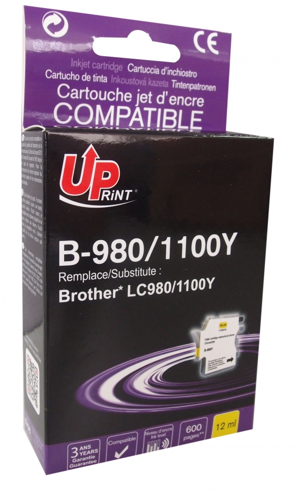 Cartouche encre UPrint compatible BROTHER LC-980/LC-1100Y jaune