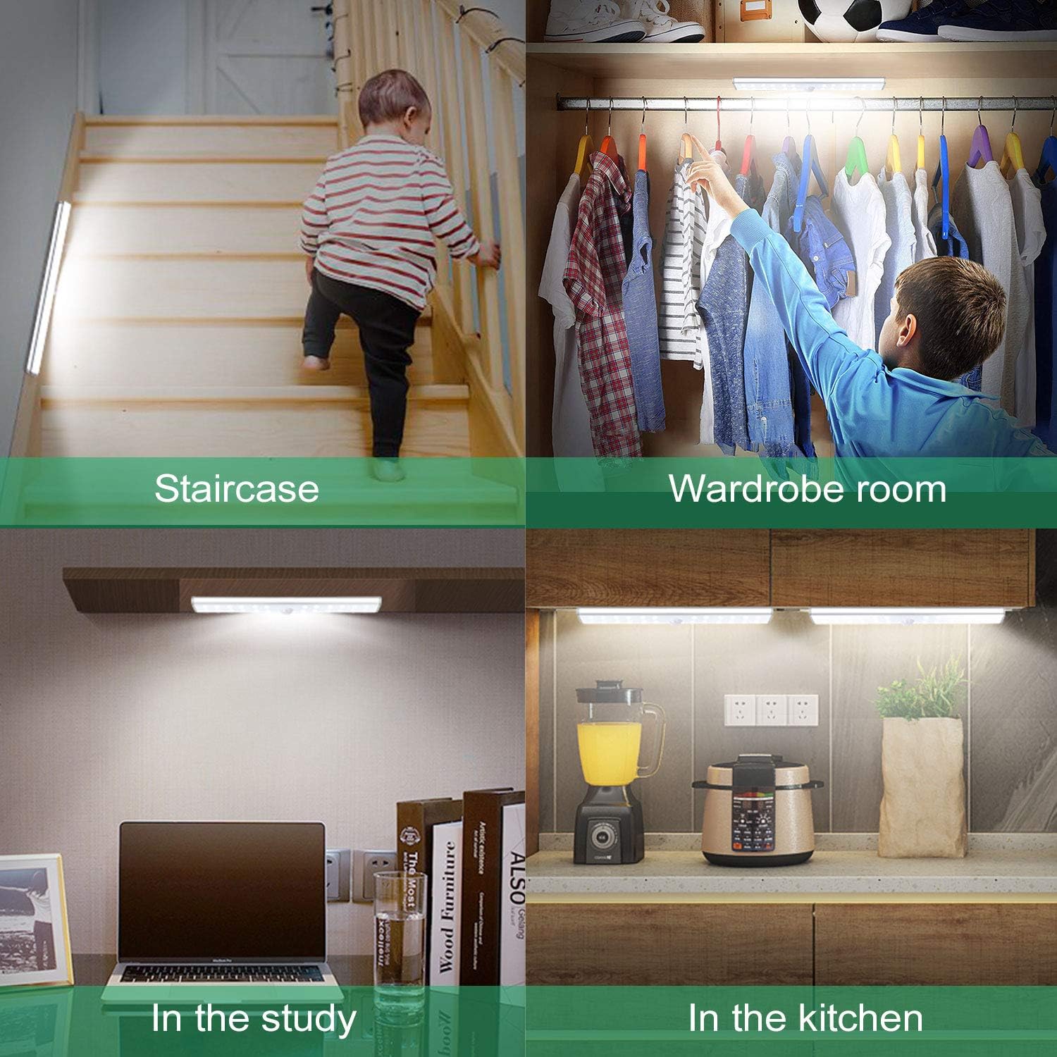 4 Lampes LED avec Détecteur de Mouvement - 2W