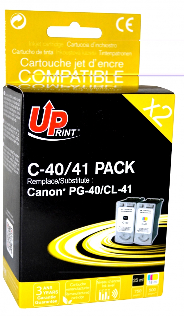 Pack UPrint compatible CANON PG40/CL41, 2 cartouches