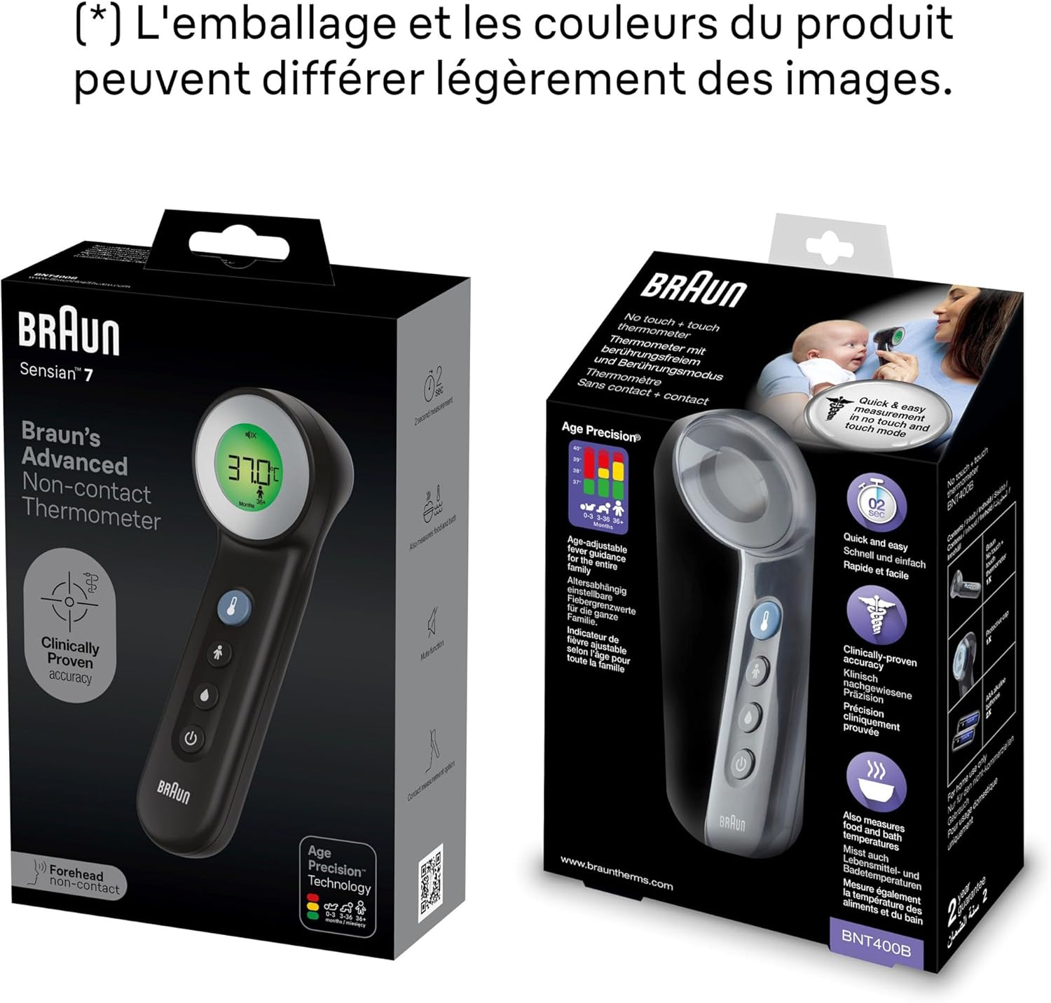Braun Sensian™ 7 Thermomètre frontal sans contact | 3-en-1 | Écran numérique avec code couleur