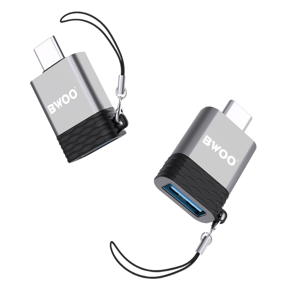 BWOO Pack 2 Adaptateurs BZ-35 - Type C vers USB - Gris