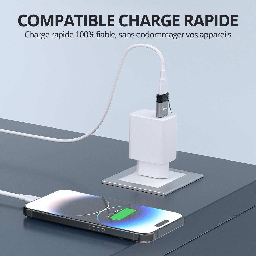 BWOO Pack 2 Adaptateurs BZ-38 - USB vers USB C - Gris