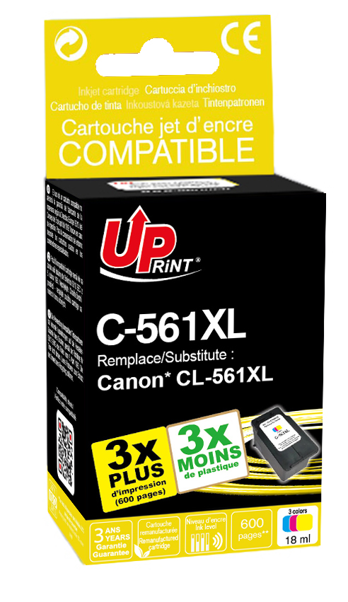 Cartouche PREMIUM Uprint compatible avec CANON CL-561XL-CL couleur