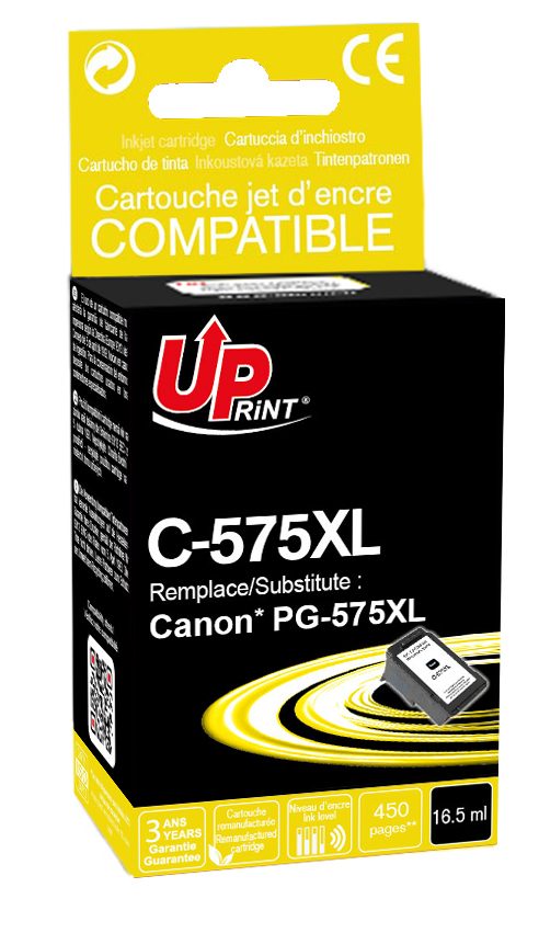 ✓ Cartouche encre UPrint compatible CANON PG-575XL noir couleur Noir en  stock - 123CONSOMMABLES