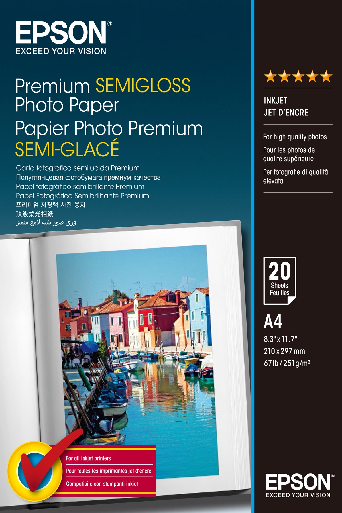 Papier Photo A4 - 180G Brillant - 20 Feuilles - Apli pas cher