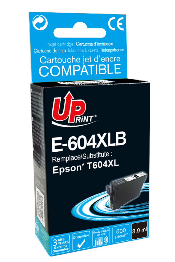 ✓ Cartouche encre UPrint compatible EPSON 604XL noir couleur Noir en stock  - 123CONSOMMABLES