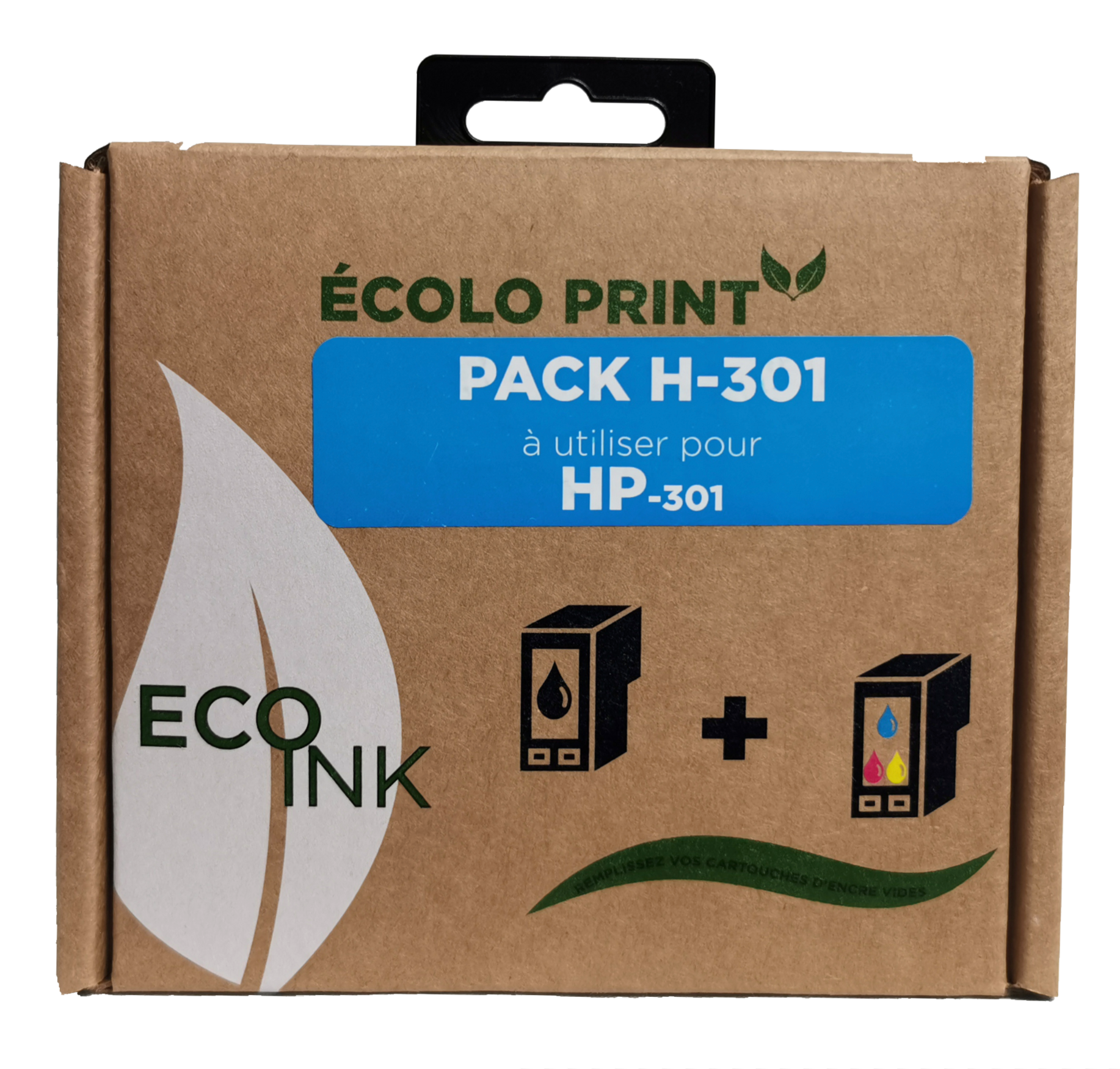 ECO-Ink Kit Recharge HP 301 (noir et couleurs)